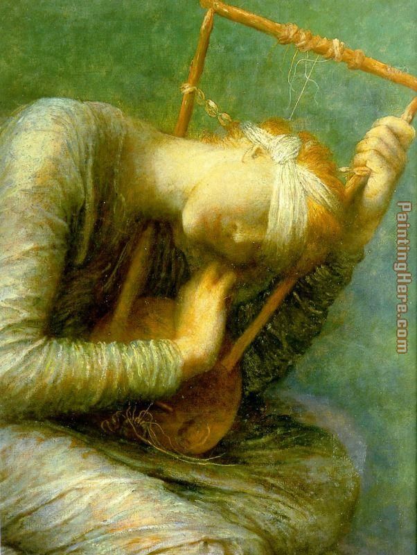 Hope detail painting - George Frederick Watts Hope detail art painting